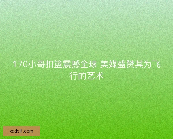170小哥扣篮震撼全球 美媒盛赞其为飞行的艺术