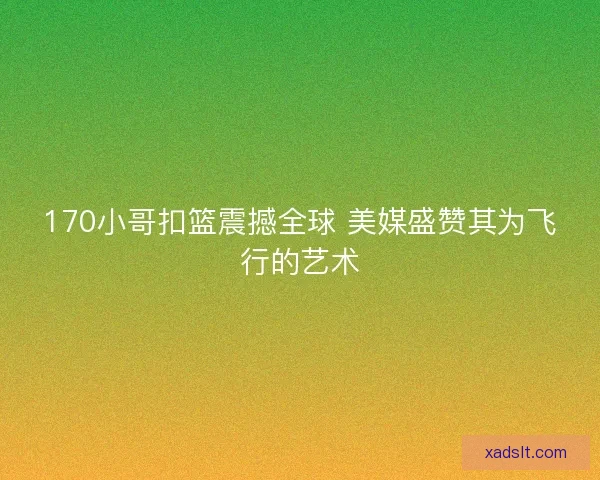170小哥扣篮震撼全球 美媒盛赞其为飞行的艺术